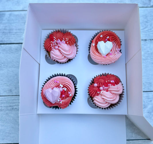 Box of 4 Valentine's Day Cupcakes